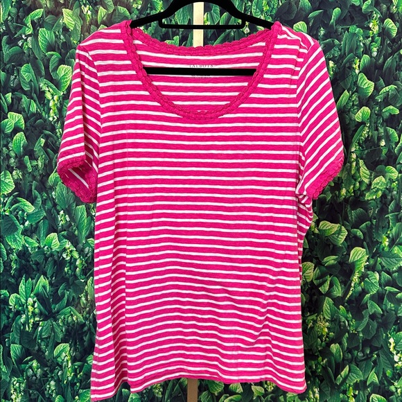 Talbots Tops - TALBOTS Pink & White Striped Women's Top 1X